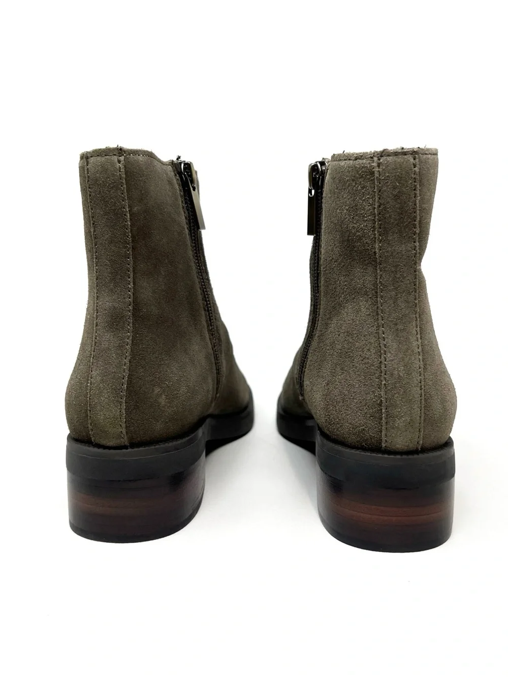 Abeo Traverse Ankle Olive Green Suede Side-Zip Ankle Boots